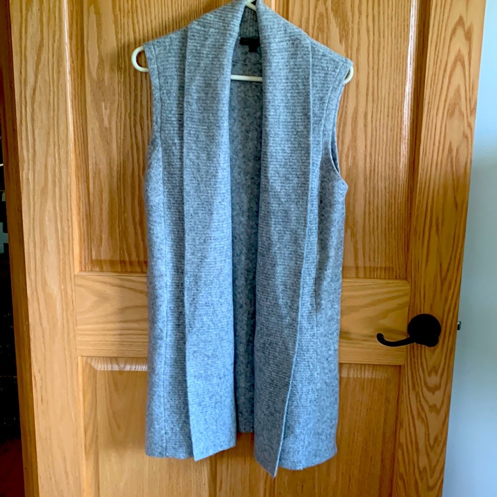 Mario Serrano long wool vest in grey